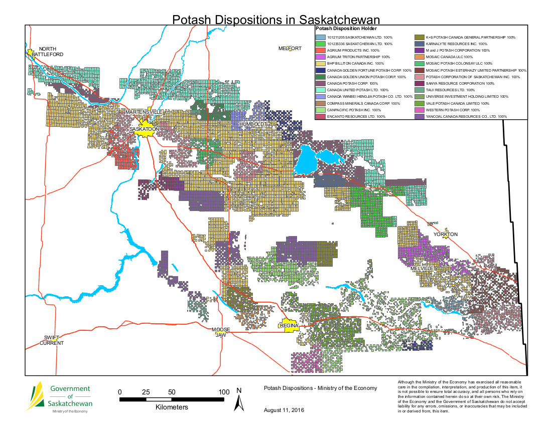North Atlantic Potash Disposition Map